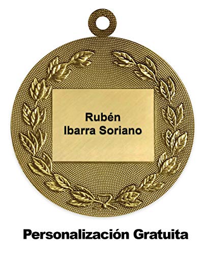 Medalla de Metal Personalizable - Dardos - Color Oro - 6,4cm - Cinta Incluida - Colores de Cinta - Olímpica