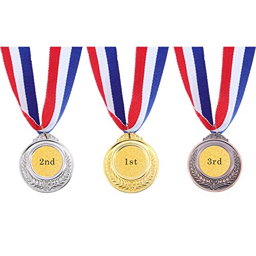 Medallas de Ganador de Metal en Estilo Olímpico de Color de Oro Plata Bronce para Juego y Fiesta (12)