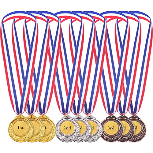Medallas de Ganador de Metal en Estilo Olímpico de Color de Oro Plata Bronce para Juego y Fiesta (12)