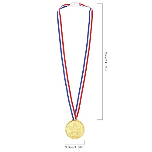 Medallas Niños,Medallas Deportivas 48 Piezas Plástico Medallas Doradas para Niños para Día del deporte para niños Fiesta Juego Juguetes Premios Premios