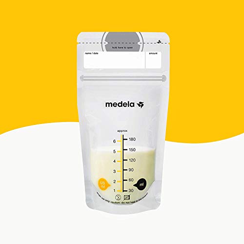 Medela - Bolsas de almacenamiento para conservar y congelar leche materna Medela, 50 unidades, 180 ml Medela - Bolsas de almacenamiento para conservar y congelar leche materna Medela, 50 unidades, 180 ml