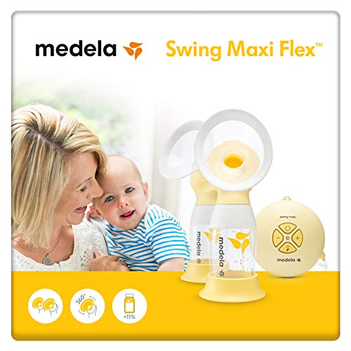 Medela Swing Maxi Flex sacaleches eléctrico doble,extractor de leche con embudo Flex(talla SyM incluidas) que se adapta a la forma del cuerpo materno,sistema 2-Phase imita el ritmo de succión del bebé