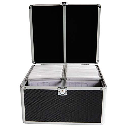 MediaRange BOX72 Funda para Discos ópticos Maleta rígida 300 Discos Negro - Fundas para Discos ópticos (Maleta rígida, 300 Discos, Negro, Vellón, De plástico, Madera, 120 mm, Aluminio)