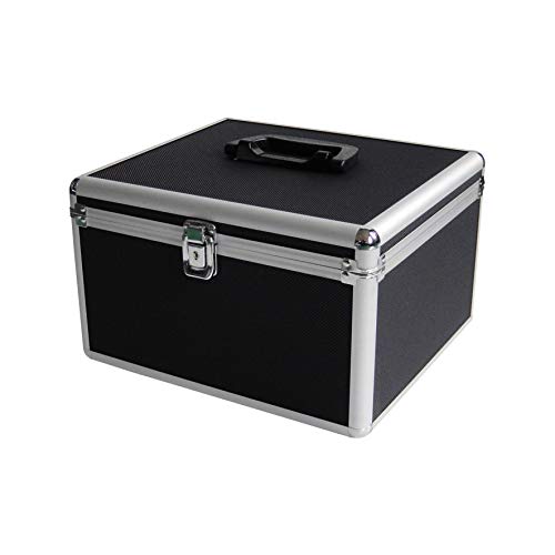 MediaRange BOX72 Funda para Discos ópticos Maleta rígida 300 Discos Negro - Fundas para Discos ópticos (Maleta rígida, 300 Discos, Negro, Vellón, De plástico, Madera, 120 mm, Aluminio)