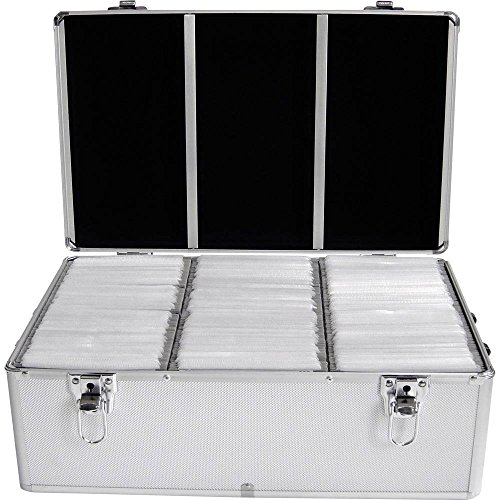 MediaRange BOX77 Funda para Discos ópticos Maleta rígida 500 Discos Plata - Fundas para Discos ópticos (Maleta rígida, 500 Discos, Plata, Vellón, De plástico, Madera, 120 mm, Aluminio)