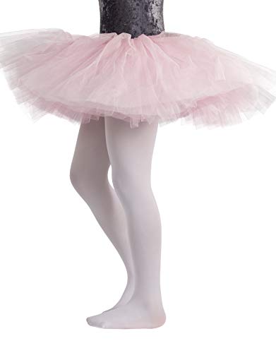 MEDIAS DE BALLET PARA NIÑAS | PANTY MICROFIBRA | 40 DEN | ROSA, BLANCO, NEGRO, NATURAL | CALCETERÍA ITALIANA | (6 AÑOS, BLANCO)