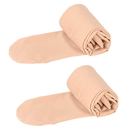 Medias de Ballet para Niños y Adultos (Medium(8-15 años), 2 Pares Beige)