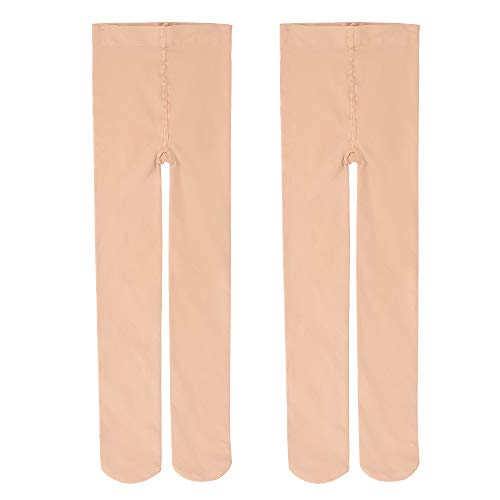 Medias de Ballet para Niños y Adultos (Medium(8-15 años), 2 Pares Beige)