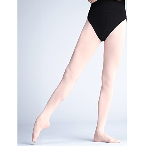 Medias de Ballet para Nña y Mujer Medias Pantys Mujer Danza Medias Estirar 90 Den, Calcetines Ballet Niña para Una Presentación de Ballet,Carne-Rosada,L(altura:125-140cm)