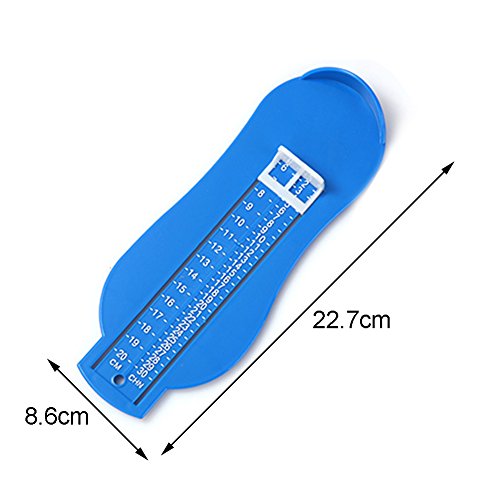 Medida 0-5 años Calibre zapatos tamaño regla de medición herramienta Kid Fittings Gauge para bebé niño azul(Azul)