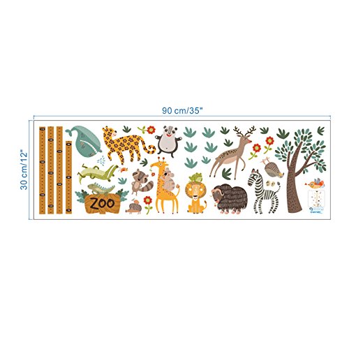 Medidor altura niños pegatina pared puerta vinilo decorativo animales zoo para cuartos bebes niños juegos guarderias colegios de CHIPYHOME