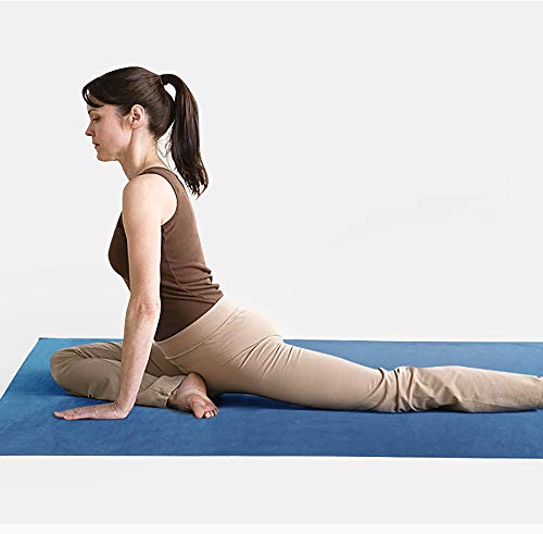 MEESU Toalla de Yoga Caliente Antideslizante, Toalla de Microfibra Suave Absorbente 100%, Toallas de Bikram Antideslizantes Ideales para Pilates de Yoga Caliente Bikram (W2005-Azul)