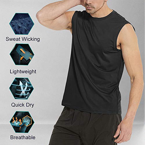 MeetHoo Camisetas de Tirantes Hombre Chaleco Deportivo Entrenamiento Camiseta sin Mangas Deportivas Fitness Verano para Deporte Gimnasio Correr Fútbol y Ciclismo