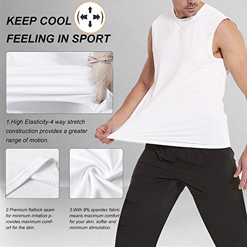 MeetHoo Camisetas de Tirantes Hombre Chaleco Deportivo Entrenamiento Camiseta sin Mangas Deportivas Fitness Verano para Deporte Gimnasio Correr Fútbol y Ciclismo MeetHoo Camisetas de Tirantes Hombre Chaleco Deportivo Entrenamiento Camiseta sin Mangas Deportivas Fitness Verano para Deporte Gimnasio Correr Fútbol y Ciclismo