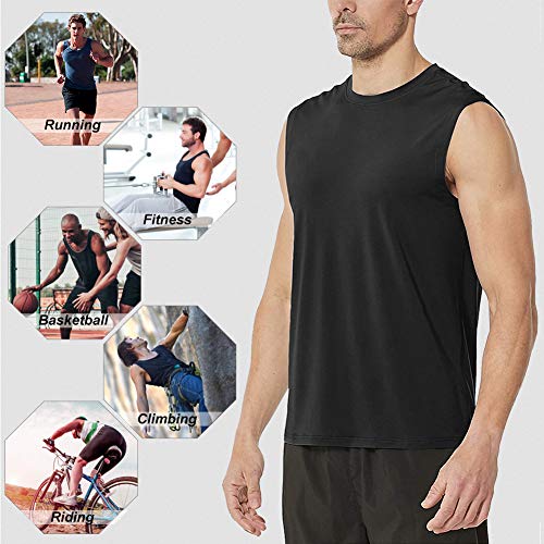 MeetHoo Camisetas de Tirantes Hombre Chaleco Deportivo Entrenamiento Camiseta sin Mangas Deportivas Fitness Verano para Deporte Gimnasio Correr Fútbol y Ciclismo