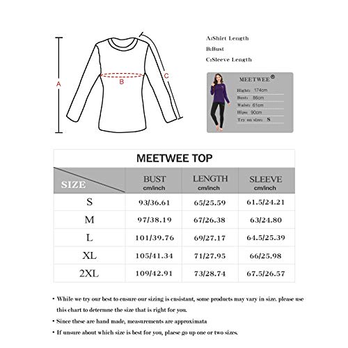 Meetwee - Camiseta térmica para mujer, manga larga, de compresión y base, ropa interior térmica para deportes de esquí y running
