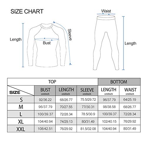 MEETWEE Conjuntos térmicos Hombre, Manga Larga Camiseta Térmica Pantalones Largos Base Layer Thermo Function Ropa Deportiva de Invierno para Running Ciclismo Esquí MEETWEE Conjuntos térmicos Hombre, Manga Larga Camiseta Térmica Pantalones Largos Base Layer Thermo Function Ropa Deportiva de Invierno para Running Ciclismo Esquí