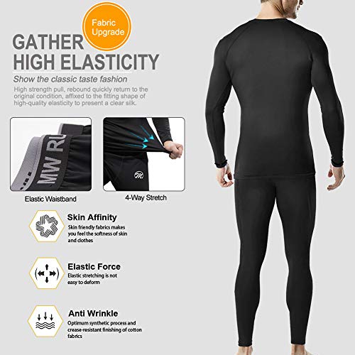 MEETWEE Conjuntos térmicos Hombre, Manga Larga Camiseta Térmica Pantalones Largos Base Layer Thermo Function Ropa Deportiva de Invierno para Running Ciclismo Esquí