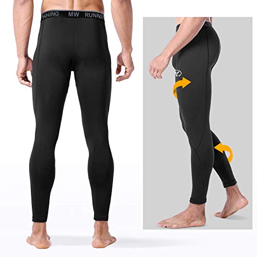 MEETWEE Leggings de compresión para hombre, mallas para correr y secar en la parte inferior de la capa base de los pantalones deportivos para entrenamiento, trotar