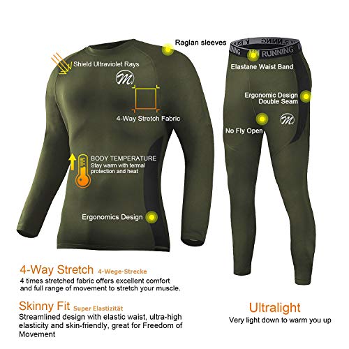 MEETWEE Ropa Interior térmica Hombre, Conjuntos térmicos, Camiseta Térmica Hombres Manga Larga Pantalones Largos para Esquí, Montaña, Ciclismo, Fitness MEETWEE Ropa Interior térmica Hombre, Conjuntos térmicos, Camiseta Térmica Hombres Manga Larga Pantalones Largos para Esquí, Montaña, Ciclismo, Fitness