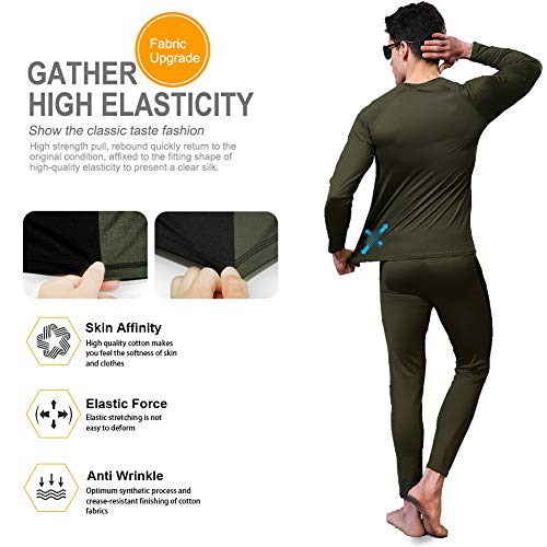 MEETWEE Ropa Interior térmica Hombre, Conjuntos térmicos, Camiseta Térmica Hombres Manga Larga Pantalones Largos para Esquí, Montaña, Ciclismo, Fitness