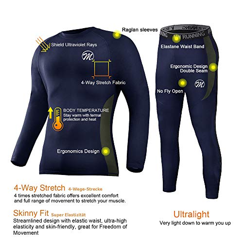 MEETWEE Ropa Interior térmica Hombre, Conjuntos térmicos, Camiseta Térmica Hombres Manga Larga Pantalones Largos para Esquí, Montaña, Ciclismo, Fitness MEETWEE Ropa Interior térmica Hombre, Conjuntos térmicos, Camiseta Térmica Hombres Manga Larga Pantalones Largos para Esquí, Montaña, Ciclismo, Fitness