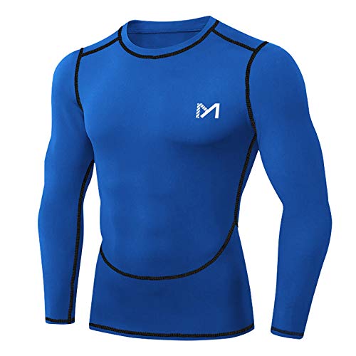 MEETYOO Camiseta Compresion Hombre, Ropa Deportiva Manga Larga Base Layers para Running Gym Ciclismo