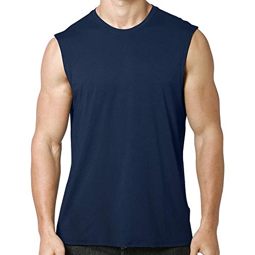 MEETYOO Camisetas Ttirantes Hombre, Camisetas sin Mangas Running Tank Top Gym para Fitness Deportes (Azul, L) MEETYOO Camisetas Ttirantes Hombre, Camisetas sin Mangas Running Tank Top Gym para Fitness Deportes (Azul, L)
