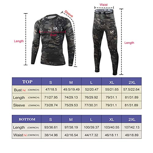 MEETYOO Conjuntos térmicos Hombre, Deportes Ropa Interior térmica Aire Libre Base Layer Thermo Function Ropa Deportiva de Invierno para Running Ciclismo Esquí