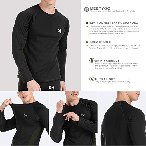 MEETYOO Conjuntos térmicos Hombre, Deportes Ropa Interior térmica Aire Libre Base Layer Thermo Function Ropa Deportiva de Invierno para Running Ciclismo Esquí MEETYOO Conjuntos térmicos Hombre, Deportes Ropa Interior térmica Aire Libre Base Layer Thermo Function Ropa Deportiva de Invierno para Running Ciclismo Esquí