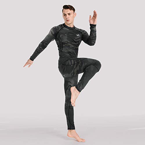 MEETYOO Conjuntos térmicos Hombre, Deportes Ropa Interior térmica Aire Libre Base Layer Thermo Function Ropa Deportiva de Invierno para Running Ciclismo Esquí