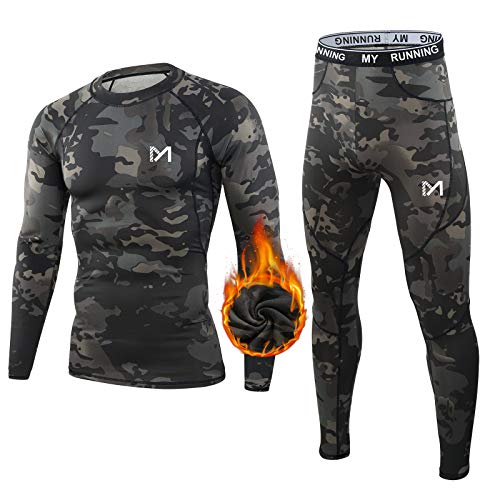 MEETYOO Conjuntos térmicos Hombre, Deportes Ropa Interior térmica Aire Libre Base Layer Thermo Function Ropa Deportiva de Invierno para Running Ciclismo Esquí