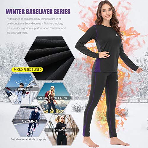 MEETYOO Conjuntos térmicos Mujer, Ropa Interior termica Invierno Base Layer Thermo Pantalones para Running Ciclismo Esquí