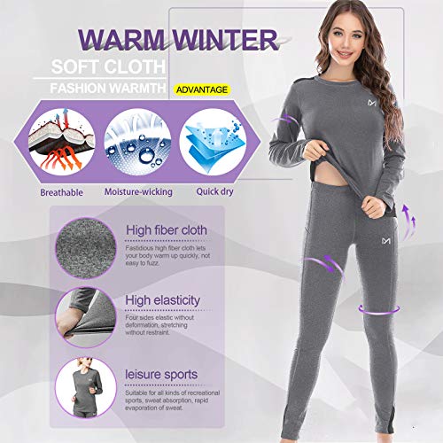 MEETYOO Conjuntos térmicos Mujer, Ropa Interior termica Invierno Base Layer Thermo Pantalones para Running Ciclismo Esquí