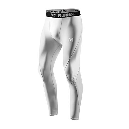 MEETYOO Leggings Hombre, Pantalón de Compresión Secado Rápido Pantalones Deporte Mallas Largas para Running Fitness Yoga