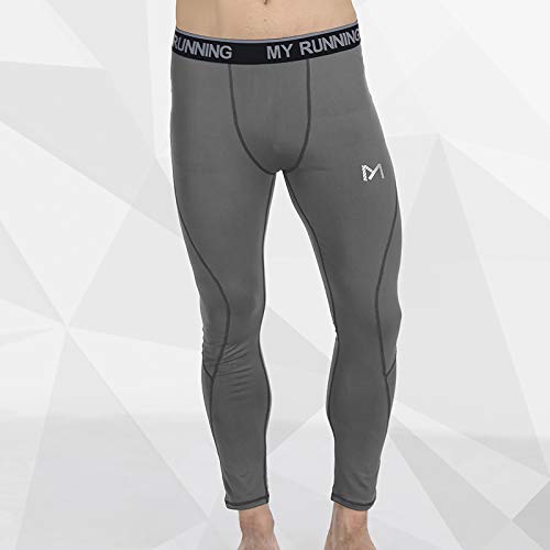MEETYOO Leggings Hombre, Pantalón de Compresión Secado Rápido Pantalones Deporte Mallas Largas para Running Fitness Yoga (Gris-2, L) MEETYOO Leggings Hombre, Pantalón de Compresión Secado Rápido Pantalones Deporte Mallas Largas para Running Fitness Yoga (Gris-2, L)