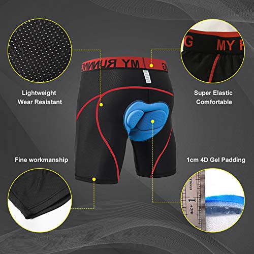 MEETYOO Pantalones Cortos de Ciclismo Hombre, Culotte Bicicleta Ropa Interior Acolchado para Deportes Fitness