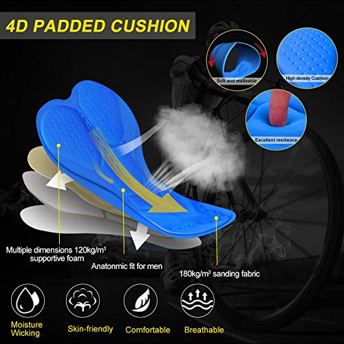 MEETYOO Pantalones Cortos de Ciclismo Hombre, Culotte Bicicleta Ropa Interior Acolchado para Deportes Fitness