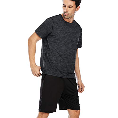 MEETYOO T-Shirt Hombre, Camiseta Manga Corta Deportes tee Ropa Deportiva para Running Gym Fitness