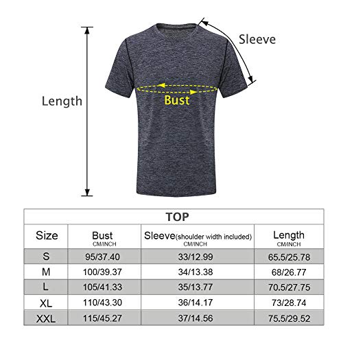 MEETYOO T-Shirt Hombre, Camiseta Manga Corta Deportes tee Ropa Deportiva para Running Gym Fitness (Negro, L)