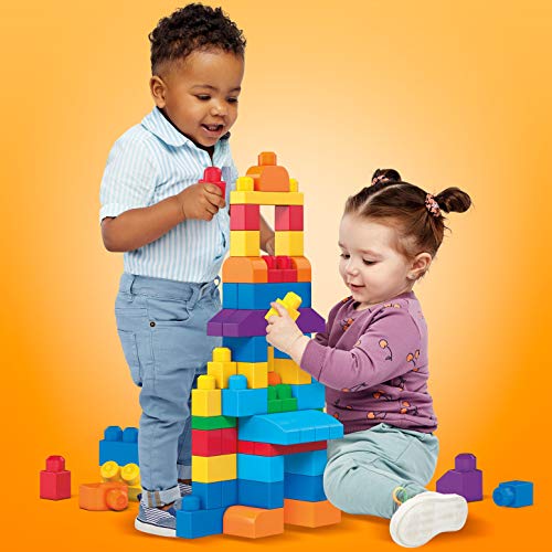 Mega Bloks Bolsa clásica con 80 bloques de construcción, juguete para bebé + 1 año Mattel DCH63)