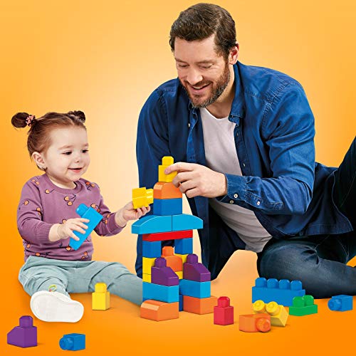 Mega Bloks Bolsa clásica con 80 bloques de construcción, juguete para bebé + 1 año Mattel DCH63)