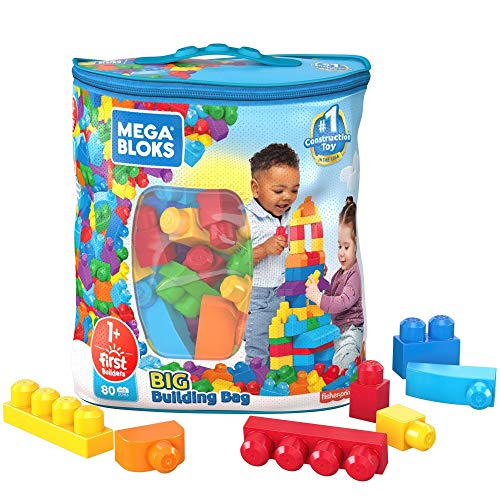 Mega Bloks Bolsa clásica con 80 bloques de construcción, juguete para bebé + 1 año Mattel DCH63)