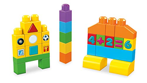 Mega Bloks Juego de bloques de construcción bebé 1 año Construye y Aprende (Mattel FVJ49)