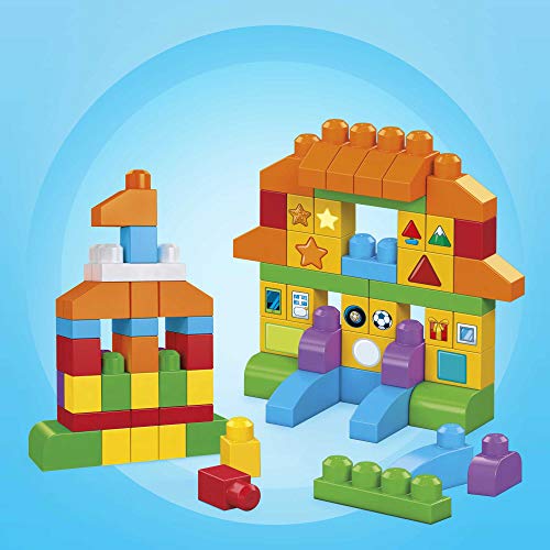 Mega Bloks Juego de bloques de construcción bebé 1 año Construye y Aprende (Mattel FVJ49)