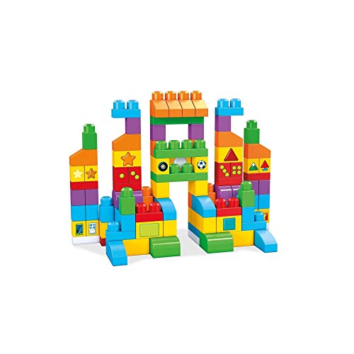 Mega Bloks Juego de bloques de construcción bebé 1 año Construye y Aprende (Mattel FVJ49)