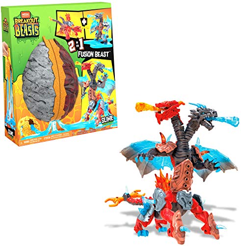 Mega Construx Breakout Beasts Bestia de Fusión 2 en 1, Juguete con Slime Niños +5 Años (Mattel GGJ66) , color/modelo surtido