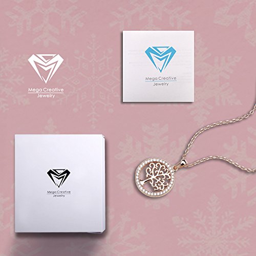 MEGA CREATIVE JEWELRY "Amor de la Familia Collares Mujer de Árbol de la Vida Cristales Swarovski Colgantes de la Moda 925 Plata Esterlina Oro Rosa, Regalo de la Joyería MEGA CREATIVE JEWELRY "Amor de la Familia Collares Mujer de Árbol de la Vida Cristales Swarovski Colgantes de la Moda 925 Plata Esterlina Oro Rosa, Regalo de la Joyería