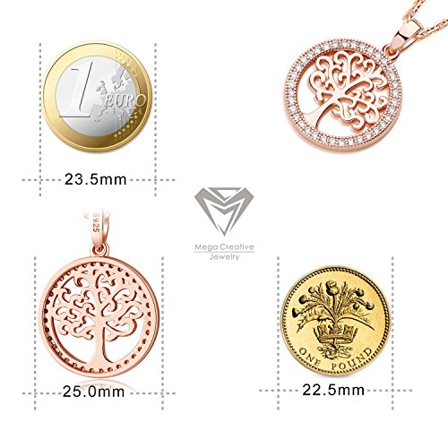 MEGA CREATIVE JEWELRY "Amor de la Familia Collares Mujer de Árbol de la Vida Cristales Swarovski Colgantes de la Moda 925 Plata Esterlina Oro Rosa, Regalo de la Joyería MEGA CREATIVE JEWELRY "Amor de la Familia Collares Mujer de Árbol de la Vida Cristales Swarovski Colgantes de la Moda 925 Plata Esterlina Oro Rosa, Regalo de la Joyería