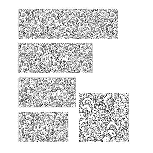 MEGADECOR Cabecero Cama PVC Decorativo Económico Mandala Blanco y Negro 3D Medidas (150 cm x 60 cm) MEGADECOR Cabecero Cama PVC Decorativo Económico Mandala Blanco y Negro 3D Medidas (150 cm x 60 cm)